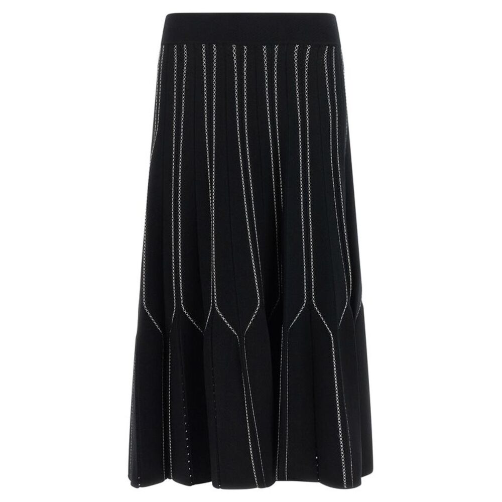 Elisabetta Franchi Black Viscose Midi Women's Skirt